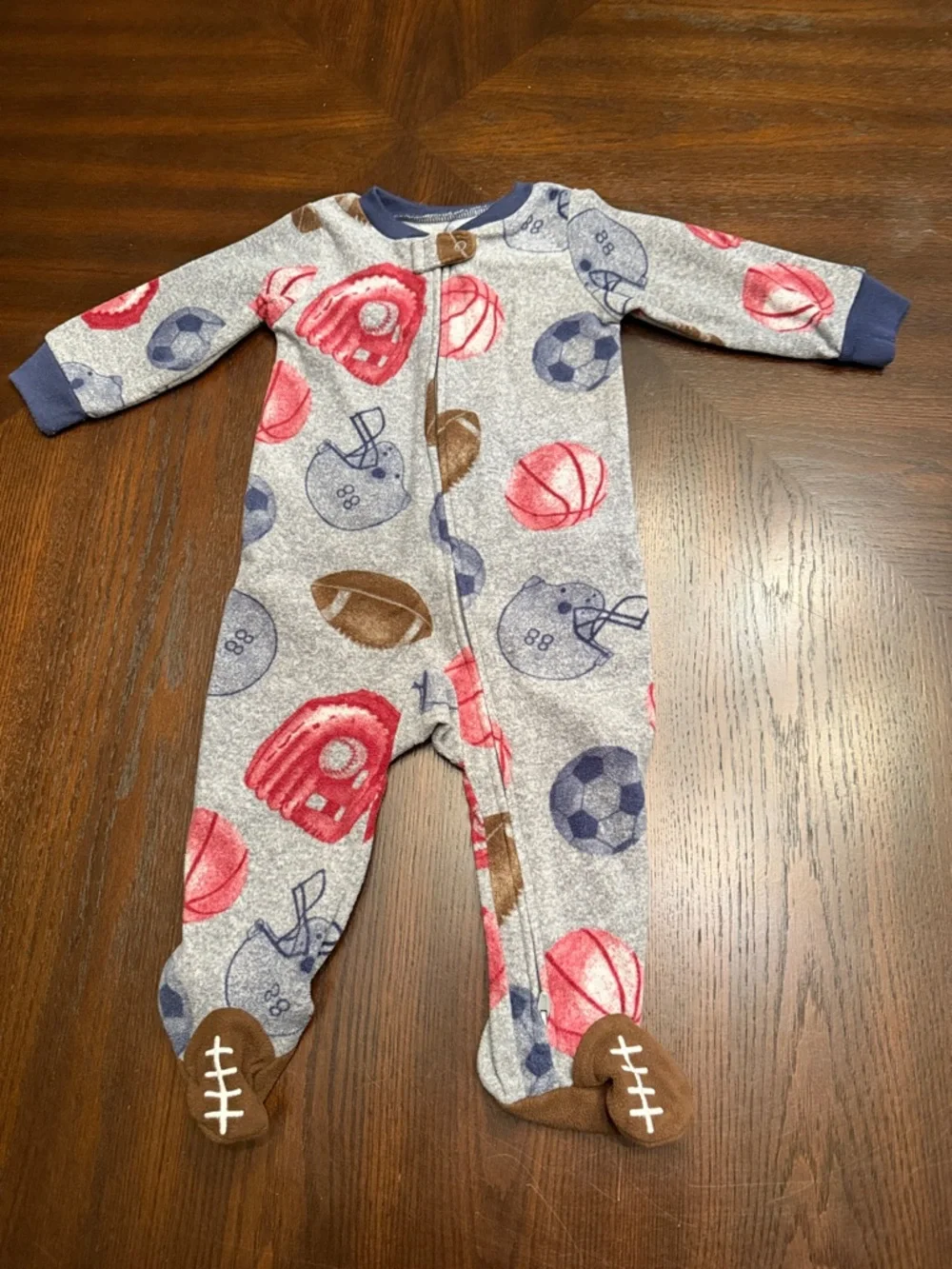 Carter's 2 Pack Footed Sleepers 9M Sports Animal Zip Pajamas